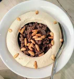 Hummus with ras asfour