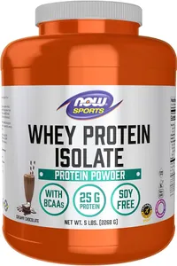 NOW Whey isolate protein powder creamy chocolate flavor